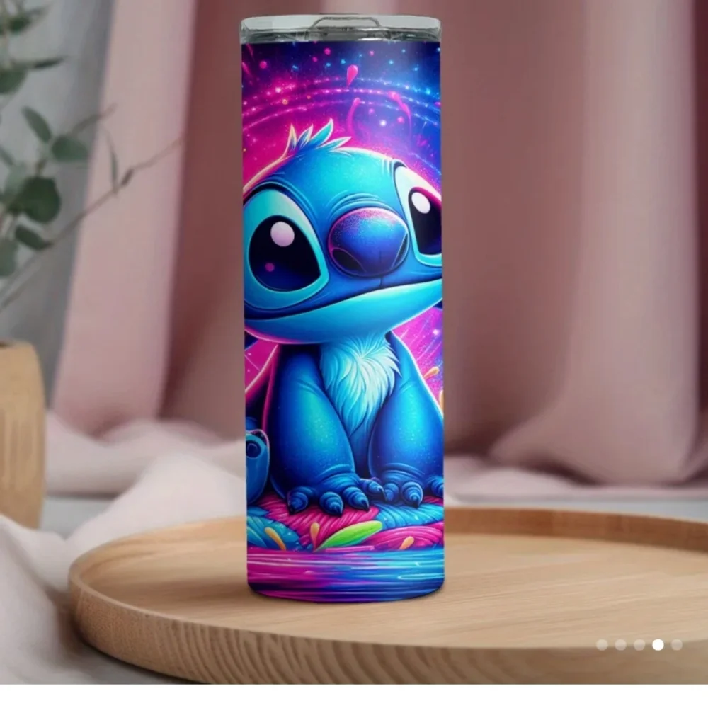 Disney Stitch Neon Blue and Pink Tumbler